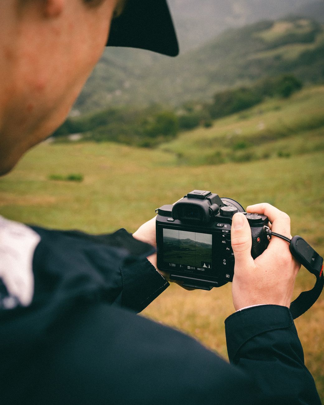 Travel photographer working